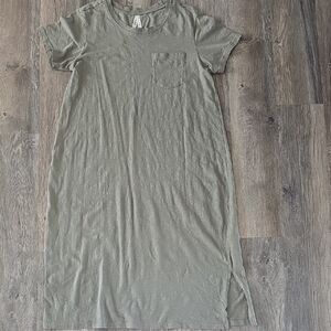 Pact Sage Green Midi T-Shirt Dress